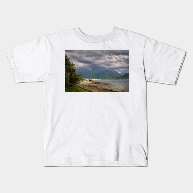 Shipwreck on the Shore of Loch Linhe Kids T-Shirt by GrahamPrentice